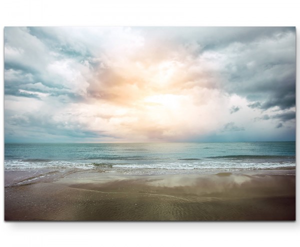 Vintage Beach Sonnenaufgang - Leinwandbild