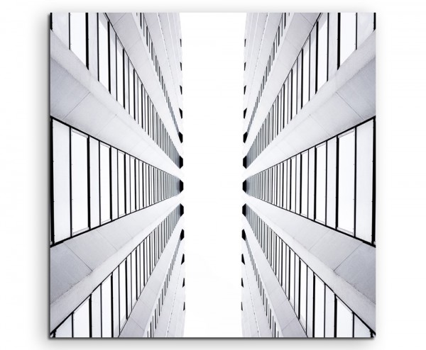 Architektur Fotografie Zwischen zwei Wolkenkratzern auf Leinwand exklusives Wandbild moderne Fotog