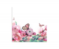 80x80cm Kirschblüte Orient Schmetterlinge