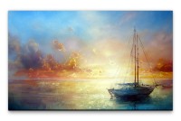 Bilder XXL Gemälde mit Segelboot Wandbild auf Leinwand
