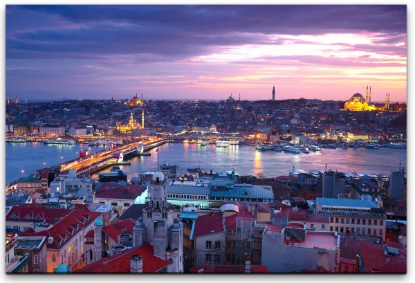 Istanbul Sonnenuntergang Wandbild in verschiedenen Größen