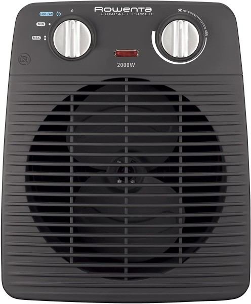 ROWENTA SO2210 Compact Power Heizlüfter mit 2 Leistungsstufen - ENERGIESPAREN, Heizen, Heizlüfter, Heizgerät, Stromsparen, Heizkosten sparen, Übergangs-Heizung; Energiekosten spraren