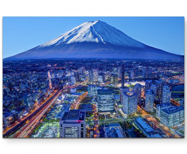 Skyline Mt. Fuji und Yokohama in Japan - Leinwandbild