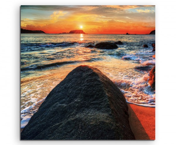 Naturfotografie – Ozean bei Sonnenaufgang auf Leinwand