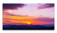 Bilder XXL Sonnenuntergang im Gebirge 50x100cm Wandbild auf Leinwand