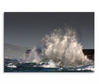 120x80cm Wandbild Meer Welle Gischt