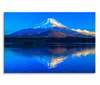 120x80cm Wandbild Shoji See Fuji Berg Abendlicht Spiegelung
