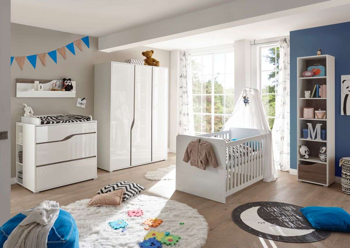 Babyzimmer Mara in Weiß und Eiche Trüffel von Begabino