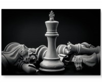 Schwarz/weiß  Schachfiguren - Leinwandbild