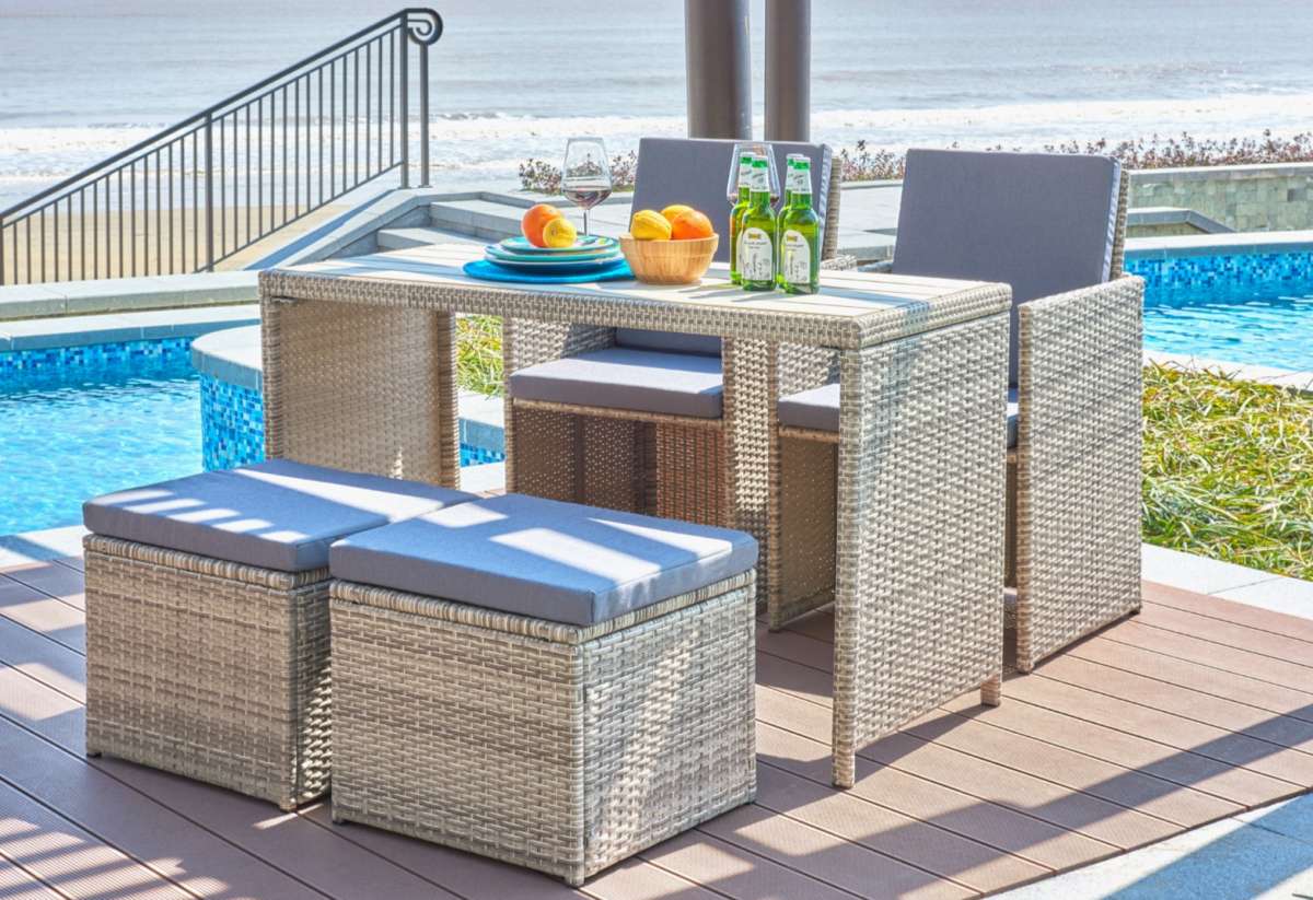 MÖBILIA Gartenmöbel Set Verona 9 teilig Polyrattan Möbel Direkt