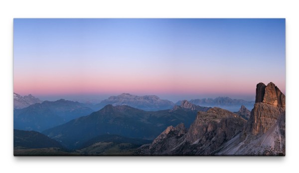 Bilder XXL Abendstimmung in den Dolomiten 50x100cm Wandbild auf Leinwand