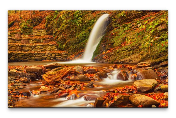 Bilder XXL Wasserfall im Wald Wandbild auf Leinwand