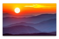 Bilder XXL Gebirge mit Sonne Wandbild auf Leinwand