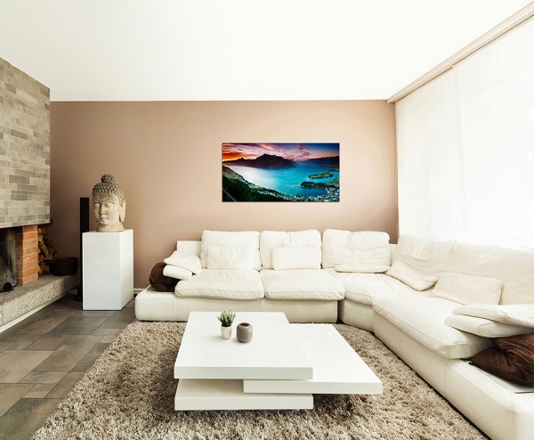 120x60cm Wakatipu Stadt See Bucht Berge