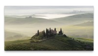 Bilder XXL Toscana im Nebel 50x100cm Wandbild auf Leinwand