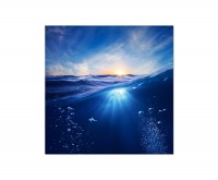 80x80cm Wasser Wellen Luftblasen Himmel Sonne