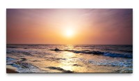 Bilder XXL Strand bei Sonnenuntergang 50x100cm Wandbild auf Leinwand