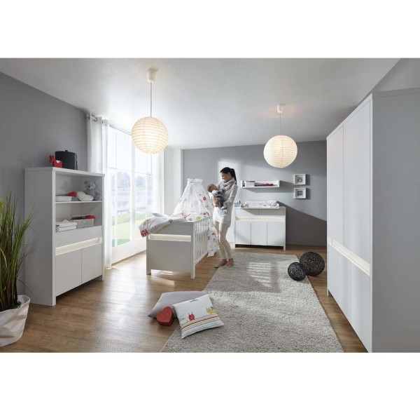 Babyzimmer Planet White in Weiß inklusive LED von SCHARTD 6 teilig +++ von möbel-direkt+++ schnell und günstig