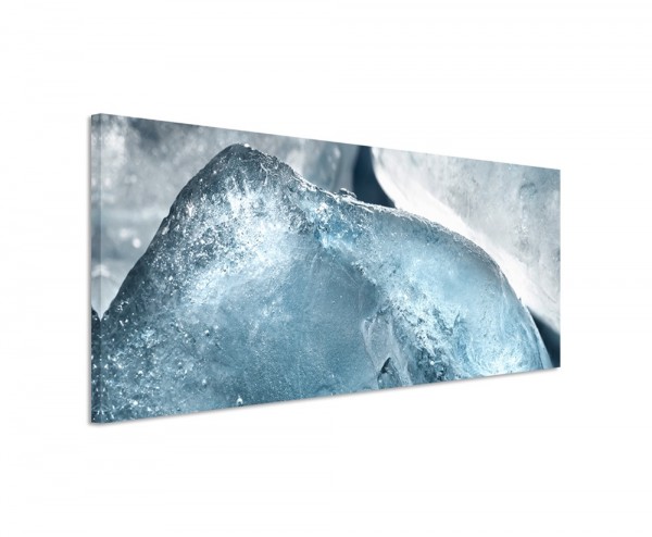 Künstlerische Fotografie Türkiser Eisblock auf Leinwand exklusives Wandbild moderne Fotografie für