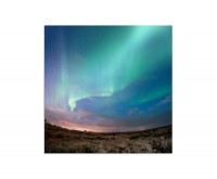 80x80cm Nordlicht Island Landschaft Sterne