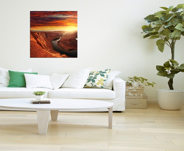 80x80cm Horse Shoe Bend Arizona Berge Fluss