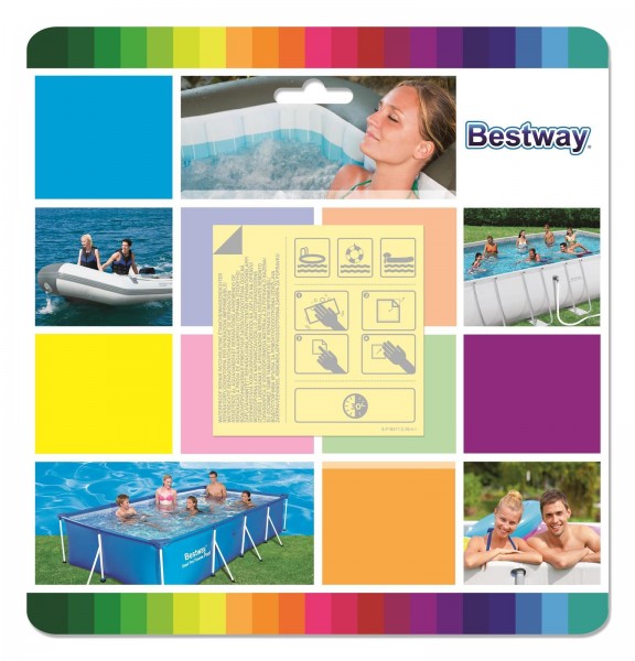 Bestway 62091 Wasserfeste, selbstklebende Reparaturflicken, 6,5 x 6,5 cm, 10 Stück für Aufblasartikel