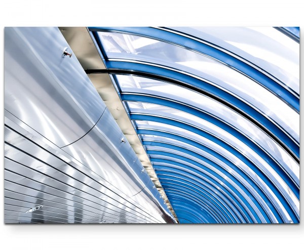 Fotografie Blaue Decke in einem Flughafen - Leinwandbild