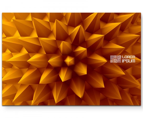 Abstrakte Illustration orangefarbene Pyramiden - Leinwandbild