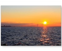 Sonnenuntergang von Schweden nach Dänemark - Leinwandbild