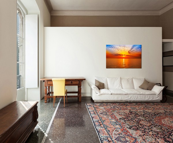 120x80cm Sonnenuntergang Wasser Himmel