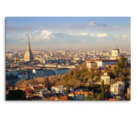 120x80cm Wandbild Italien Turin Stadt Alpen