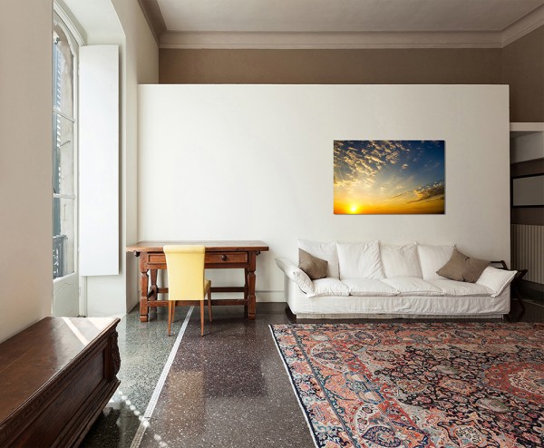 120x80cm Himmel Wolken Sonnenuntergang