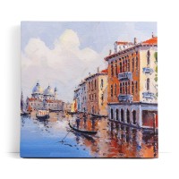 Venedig Gondel Kunstvoll Farben Abstrakt Italien