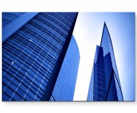 Fotografie - hohes Bürogebäude - Leinwandbild
