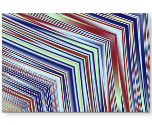 Abstraktes Bild  Linien in rot, weiß, blau, gelb - Leinwandbild