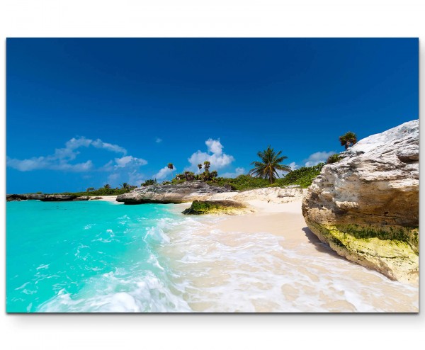 Landschaftsfotografie Tropischer Strand in Mexiko - Leinwandbild