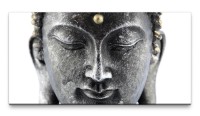 Bilder XXL Buddhakopf silber 50x100cm Wandbild auf Leinwand
