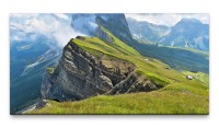 Bilder XXL Gebirgszug Italien 50x100cm Wandbild auf Leinwand