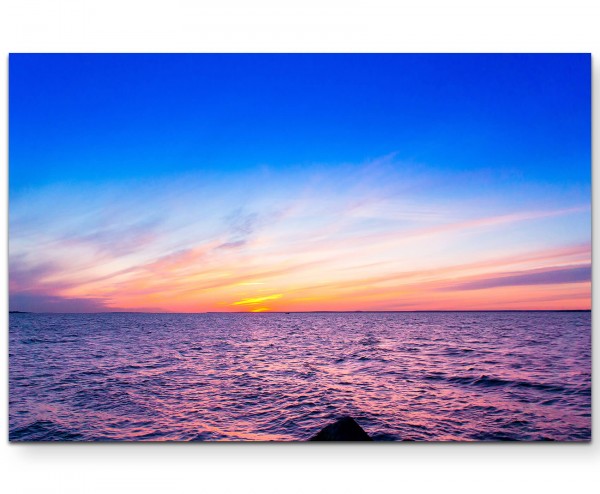 Paradiesischer Sonnenuntergang am See - Leinwandbild