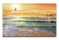 Bilder XXL Meer mit Boot Wandbild auf Leinwand