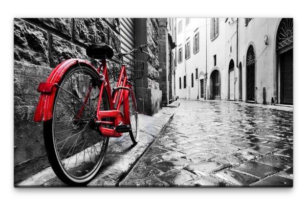 Bilder XXL Rotes altes Fahrrad Wandbild auf Leinwand
