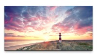 Bilder XXL Leuchtturm am Strand 50x100cm Wandbild auf Leinwand