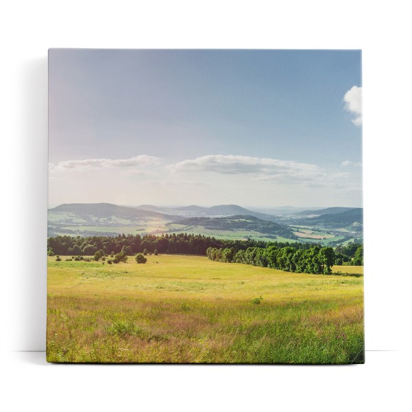 Landschaftsbild Natur Feld Berge Sommer Sonnenschein