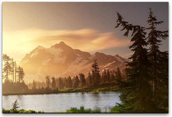 Berge mit Seen Wandbild in verschiedenen Größen