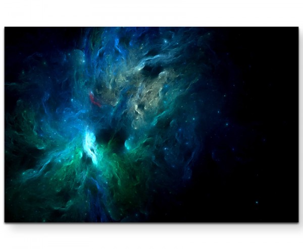 abstraktes Bild Universum in Blautönen - Leinwandbild