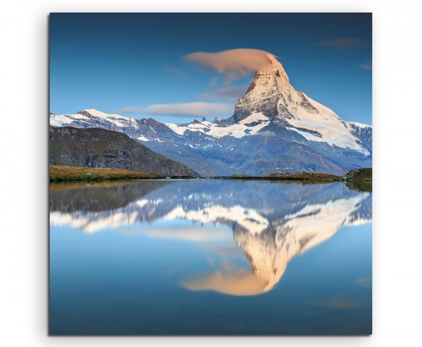 Landschaftsfotografie – Alpensee in der Schweiz auf Leinwand