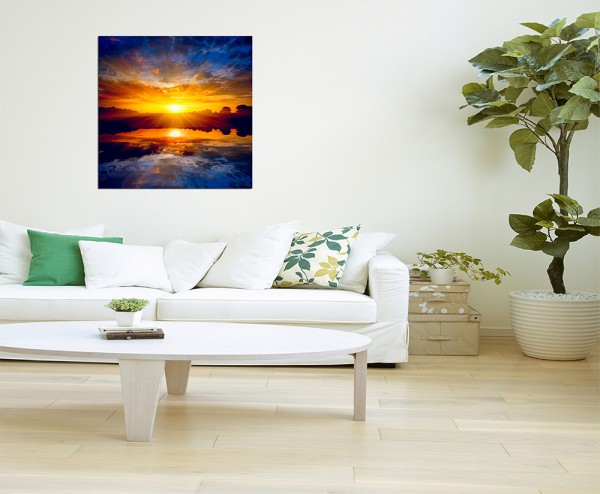 80x80cm Sonnenuntergang See