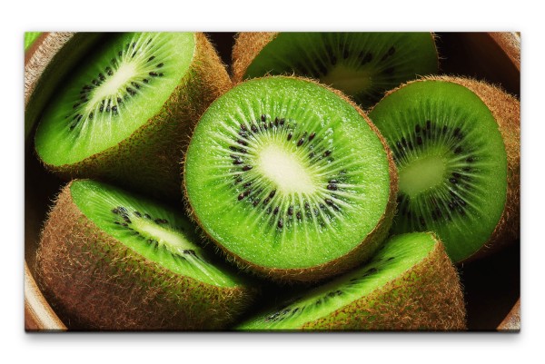 Bilder XXL Aufgeschnittene Kiwis Wandbild auf Leinwand