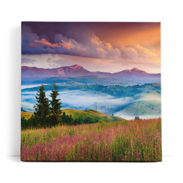 Bergtal Berge Berglandschaft Nebel Natur Blumenwiese