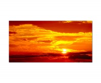120x60cm Sonnenuntergang Himmel Wolken rot